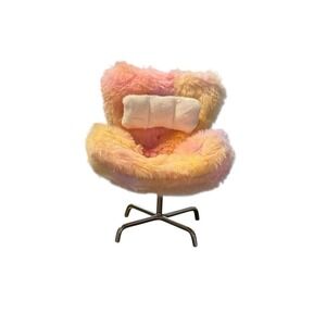For Labubu Doll Seat, 17 Cm Doll Chair - Pink And Yellow